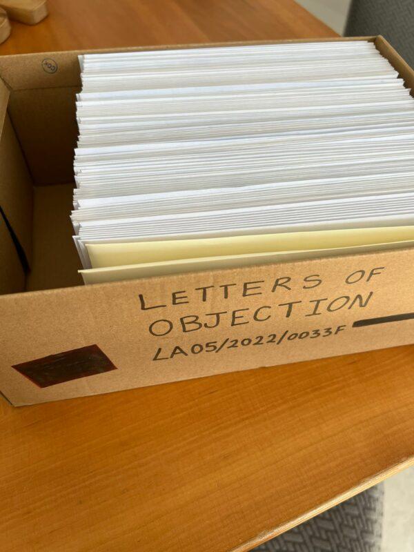 Box of letters of objection