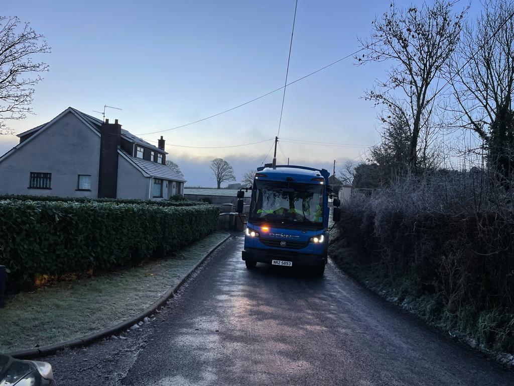 Bin Lorry on Quarterlands Road near the access to the proposed development