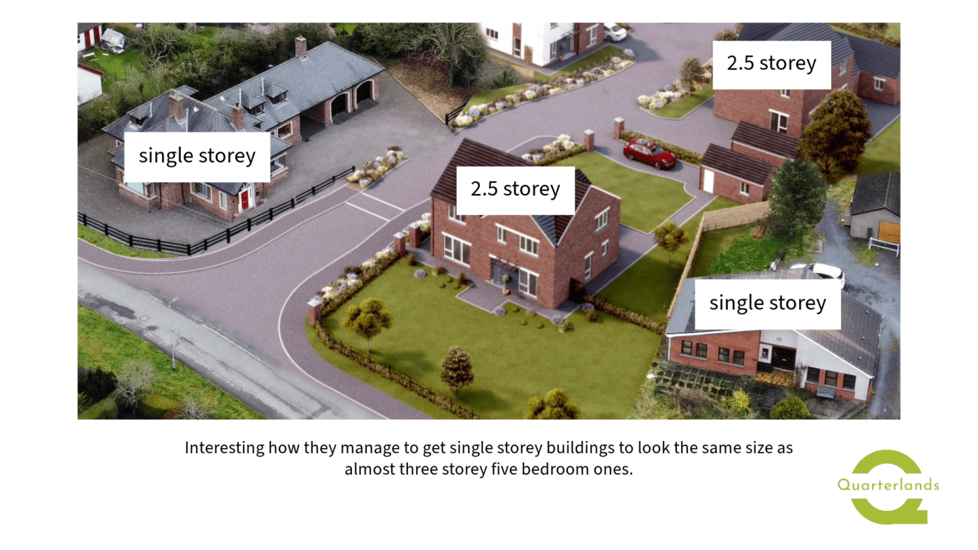 Illustration showing height of new development and surrounding properties